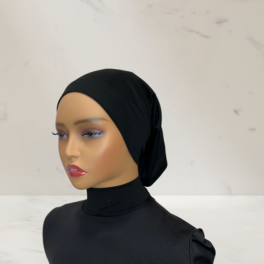 JET BLACK - Tube Hijab Cap