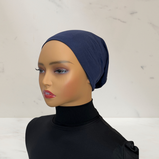 INK BLUE - Tie Back Hijab Cap