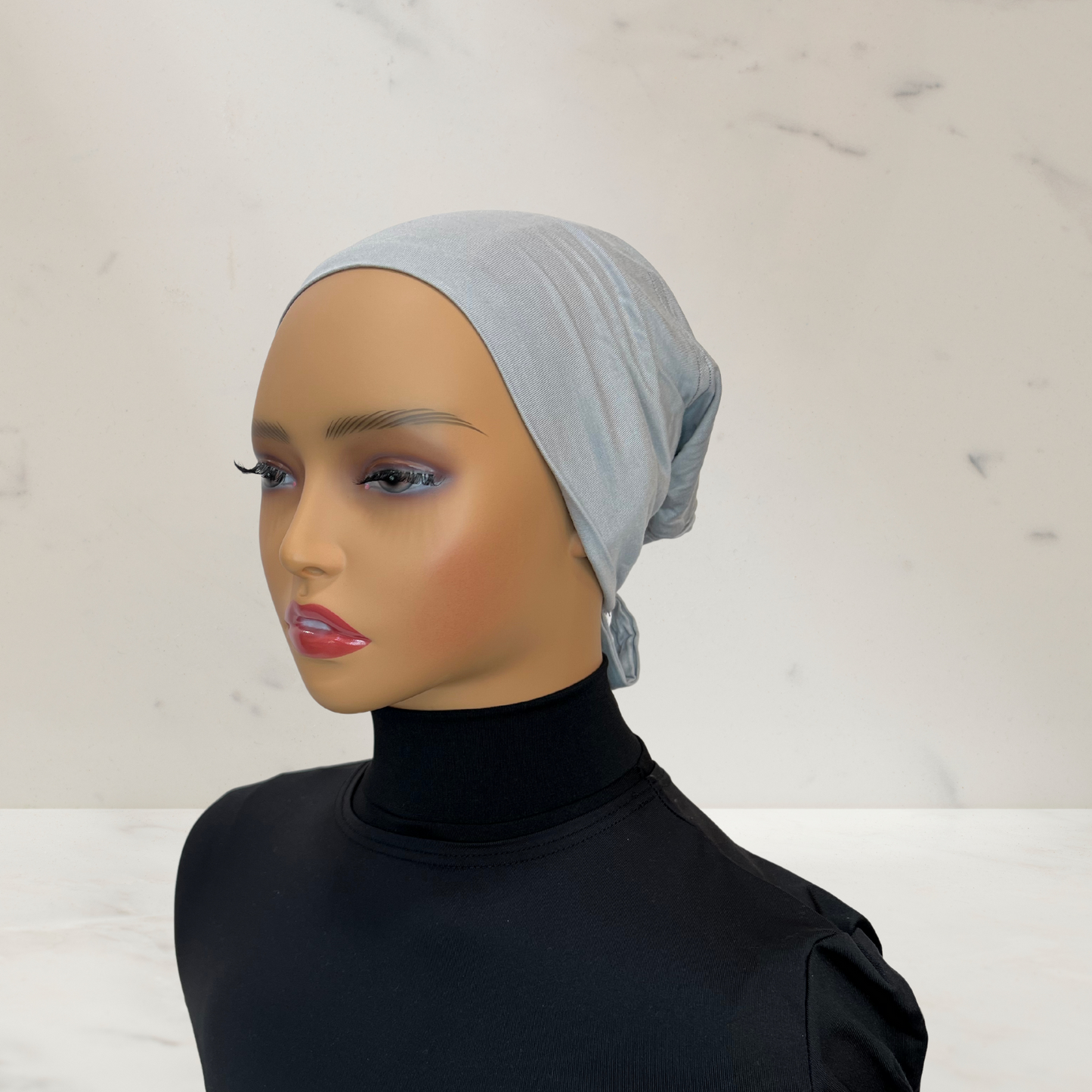 GRAY - Tie Back Hijab Cap