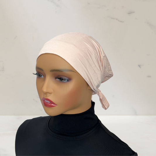 PEACH - Tie Back Hijab Cap