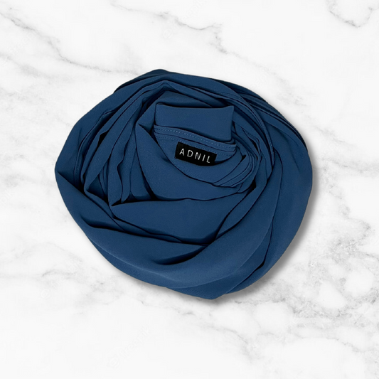 MID BLUE - Premium Chiffon Hijab